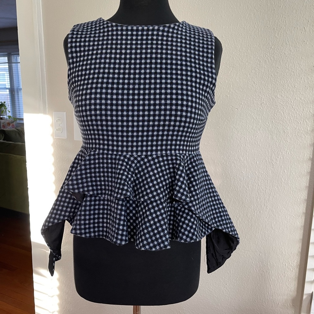 Christian Pellizzari Blue Peplum Top